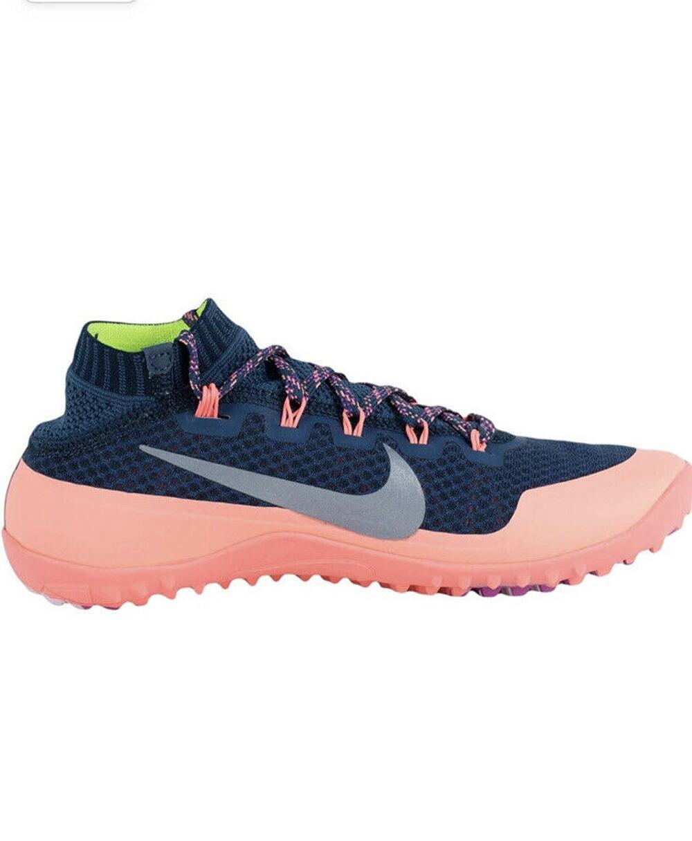 Nike Free Hyperfeel Run Trail Women sz 8.5 Squadron Blue Pink Shoe 616254-400
